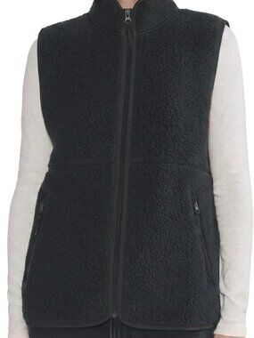 Sherpa Fleece Vest Black ( Size Small)